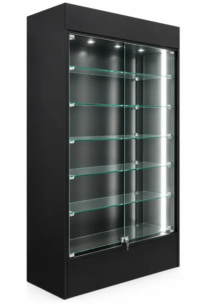 4 Feet Display WOOD  78H  with(Led Light) BLACK
