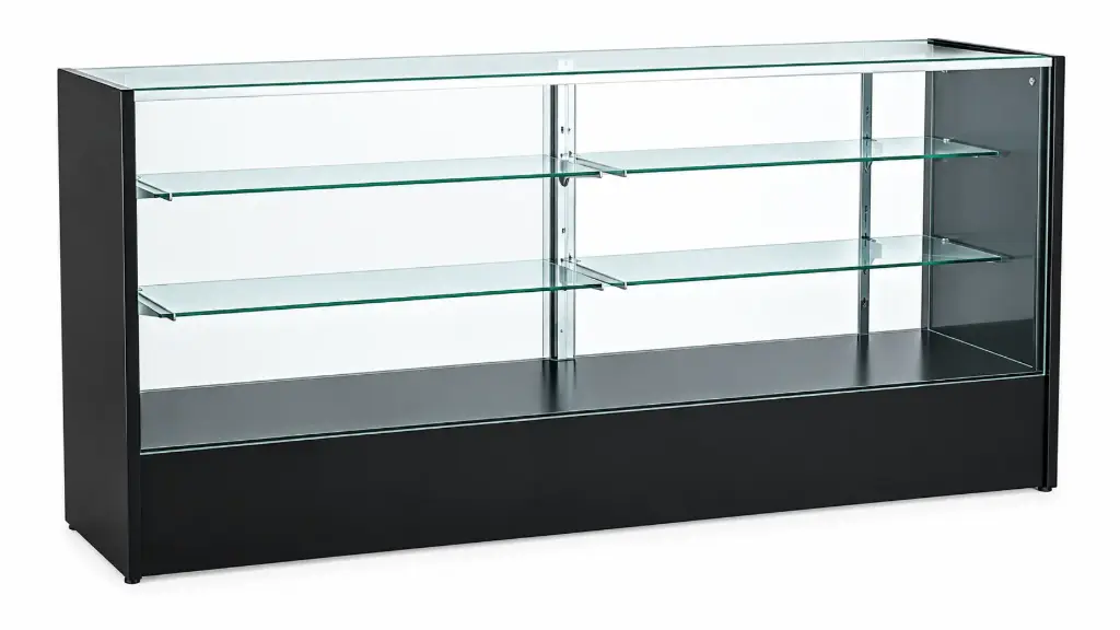 6 Feet Wood Showcases TOP GLASS  D-321 Black
