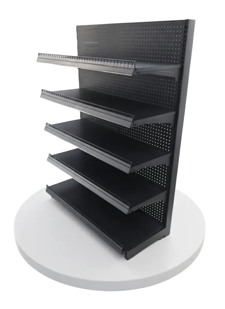 Single-sided Metal Wall Shelf 4 Layers (H 51")X(W40")X(D16") Black
