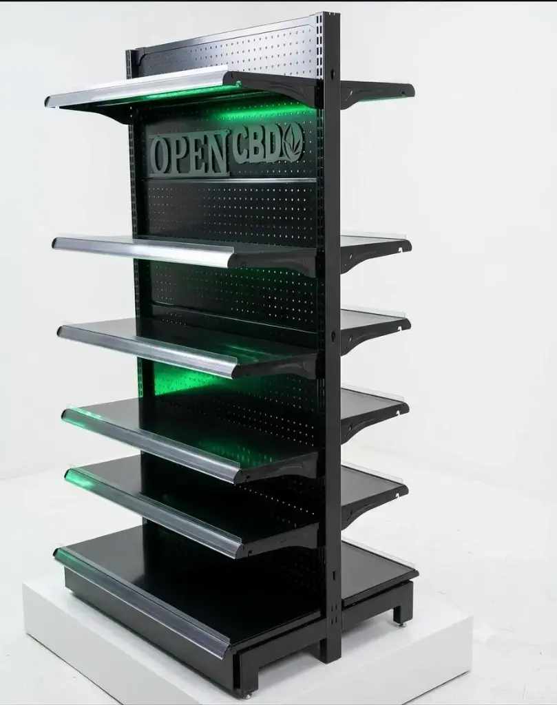 Metal Wall Shelf DOUBEL SID 10Layers 3x5.9ft (Black)