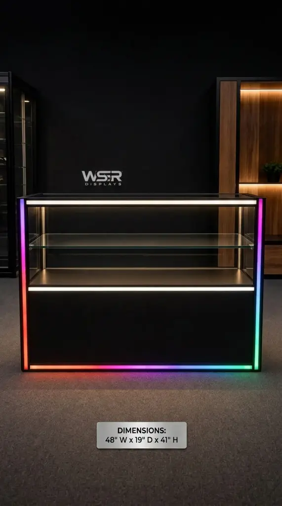 4FT Showcases 2shelf With Neon Lights 