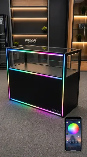 4FT Showcases 1shelf With Neon Lights 
